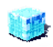 ice cube pixel art icon transparent background generative ai AI generated png