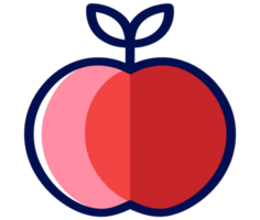 Summer peach icon delicious healthy and sweet transparent background generative ai AI generated png