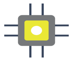 Artificial Intelligence Chip Tech Advance icon transparent background generative ai AI generated png