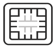 Artificial Intelligence Chip Tech Advance icon transparent background generative ai AI generated png