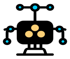 artificiell intelligens robot teknologi tech ikon transparent bakgrund generativ ai ai genererad png
