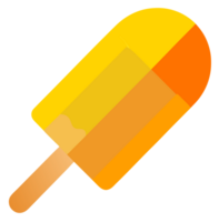 amarillo verano paleta de hielo delicioso dulce frio icono transparente antecedentes generativo ai ai generado png