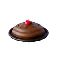 3d sucré Chocolat tarte gâteau Festival icône transparent Contexte génératif ai ai généré png