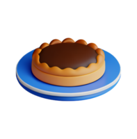 3d sucré Chocolat tarte gâteau Festival icône transparent Contexte génératif ai ai généré png