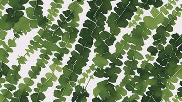 watercolor rainforest leaves black background, tile seamless repeating pattern photo