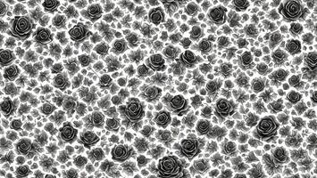 watercolor black rose flower white background tile seamless repeating pattern photo