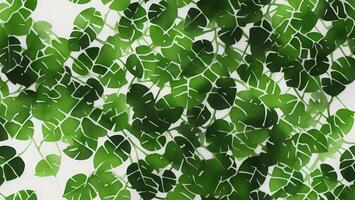 watercolor rainforest leaves black background, tile seamless repeating pattern photo