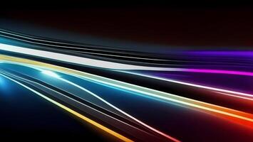high speed rainbow beam ray of future technology transmission concept photo