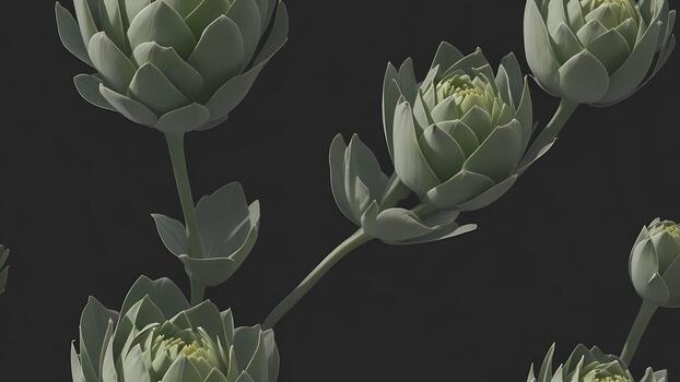 artichoke flower tile seamless repeating pattern photo