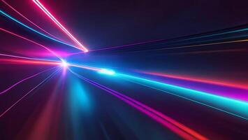 Futuristic high speed blue pink beam ray neon light photo