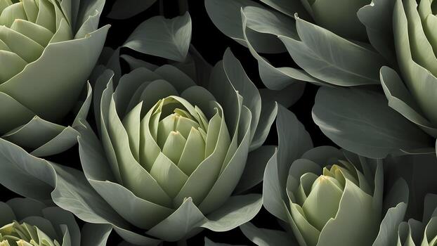 alcachofa flor loseta sin costura repitiendo modelo ai generado foto