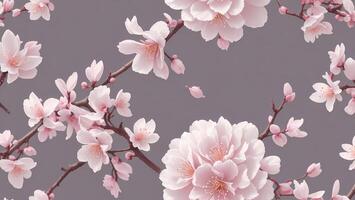 Branch of pink cherry blossom tree photo