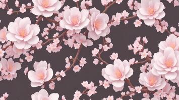 Branch of pink cherry blossom tree photo