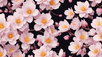 Branch of pink cherry blossom tree photo