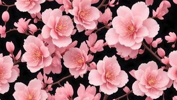 Branch of pink cherry blossom tree photo