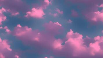 Pink clouds and dark blue background AI generated photo