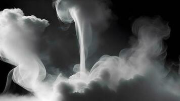 white smoke dark background mysterious magic surprise blurred magical AI generated photo