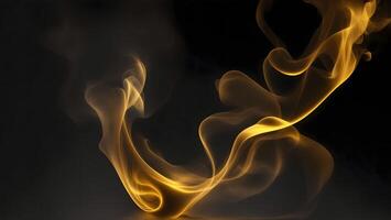 gold yellow smoke dark background mysterious magic surprise blurred magical AI generated photo