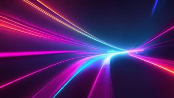 Futuristic high speed blue pink beam ray neon light photo