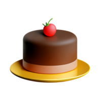 chocolate bolo torta doce festival dia aniversário 3d ícone transparente fundo ai gerado png