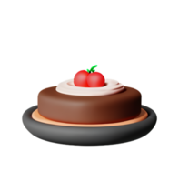 Schokolade Kuchen Kuchen Süss Festival Tag Geburtstag 3d Symbol transparent Hintergrund ai generiert png