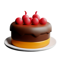 Schokolade Kuchen Kuchen Süss Festival Tag Geburtstag 3d Symbol transparent Hintergrund ai generiert png