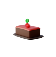 Schokolade Kuchen Kuchen Süss Festival Tag Geburtstag 3d Symbol transparent Hintergrund ai generiert png