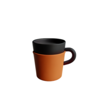 coffee cup breakfast vitality aroma ceramic cup hot drink refreshing 3D icon AI generated png