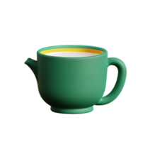 Tee Becher Tasse Kaffee Becher Grün Keramik heiß Gesundheit erfrischend ai generiert png