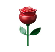 rouge Rose fleur Plastique 3d bouquet symbolisme l'amour romantique jardin pétale élégant icône ai généré png