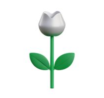 blanc Rose fleur Plastique 3d bouquet pur l'amour romantique innocence souhait élégant icône ai généré png