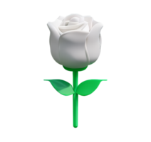 blanc Rose fleur Plastique 3d bouquet pur l'amour romantique innocence souhait élégant icône ai généré png