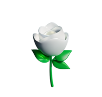 white rose flower plastic 3d bouquet pure love romantic Innocence wish elegant icon ai generated png