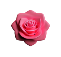 pink rose flower plastic 3d bouquet symbolism love romantic garden petal elegant icon ai generated png