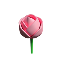 pink rose flower plastic 3d bouquet symbolism love romantic garden petal elegant icon ai generated png