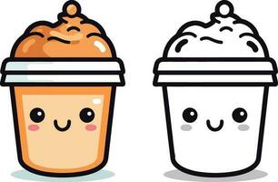kawaii coffee cup vector illustration design. coffee cup