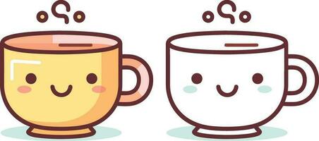 kawaii coffee cup vector illustration design. coffee cup