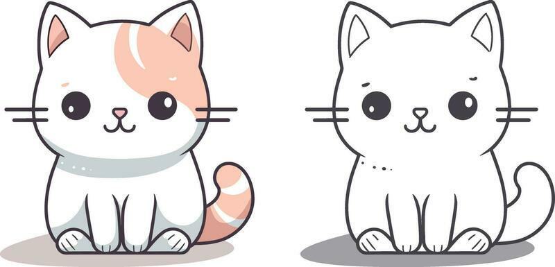 Kawaii Cat Flat Icon Vector, Cat Icons Graphic by T-Shirt Pond