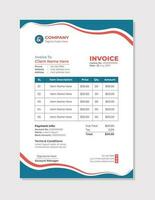 Professional invoice design template for business vector