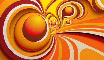 Psychedelic groovy background with flowers for social media posts, banner, card design. photo