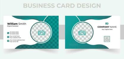 Double-sided creative business card template. Portrait and landscape orientation. Horizontal and vertical layout. vector