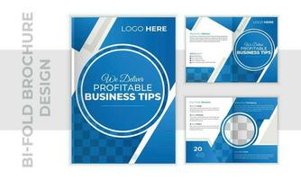 Corporate business bi-fold brochure design template. Creative and Clean Business brochure Template. Modern business card design vector