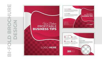 Corporate business bi-fold brochure design template. Creative and Clean Business brochure Template. Modern business card design vector