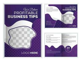 Corporate business bi-fold brochure design template. Creative and Clean Business brochure Template. Modern business card design vector