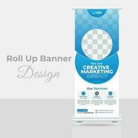 Roll up banner design vector