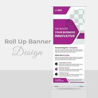 Roll up banner design vector