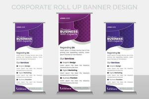 Roll up banner design vector