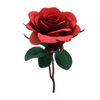 rojo Rosa flor clipart transparente png - generativo ai