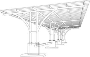 3d ilustración de edificio estructura vector