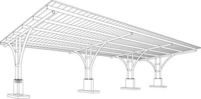 3D illustration of building structure vector